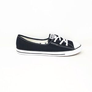 Converse Chuck Taylor All Star Ballet Lace Slip On Black Shoe Womens 10.5 US NEW